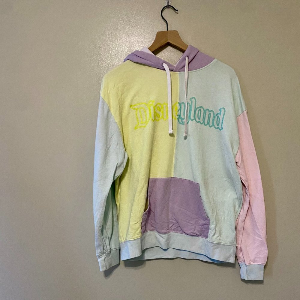 Y2K Disneyland Pastel Color Block Hoodie
